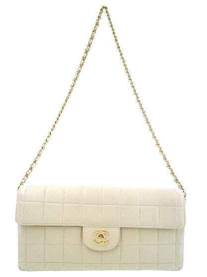 Chanel Chocolate Bar Chain Shoulder Bag Ivory