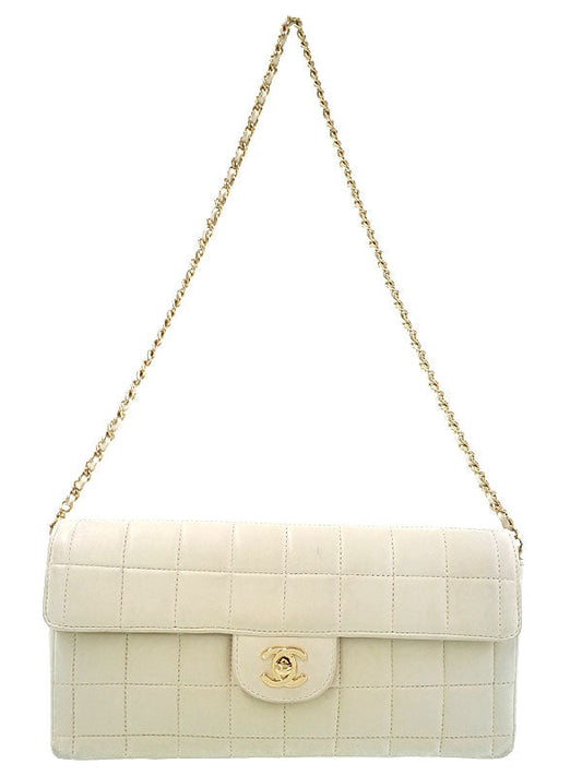 Chanel Chocolate Bar Chain Shoulder Bag Ivory