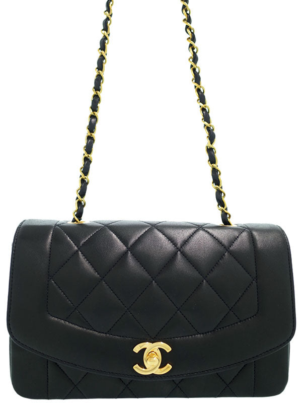 Chanel Diana Chain Shoulder Bag Black
