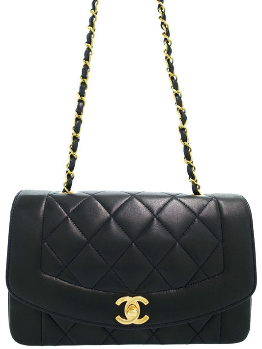 Chanel Diana Chain Shoulder Bag Black