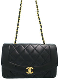 Chanel Diana Chain Shoulder Bag Black