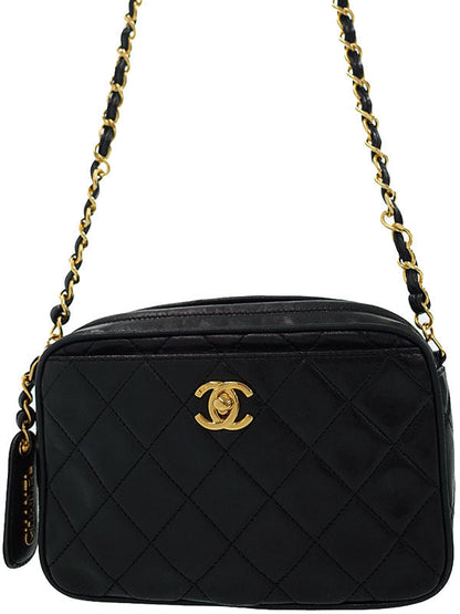 Chanel Matelasse Chain Shoulder Bag Black