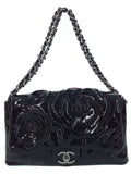 Chanel Camellia Chain Shoulder Bag Black