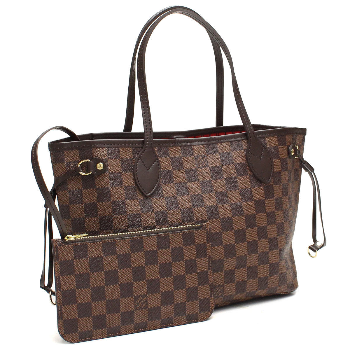Louis Vuitton Damier Neverfull Tote Bag Brown
