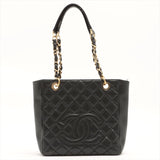 Chanel Matelasse Coco Mark Double Chain Caviar Skin Black