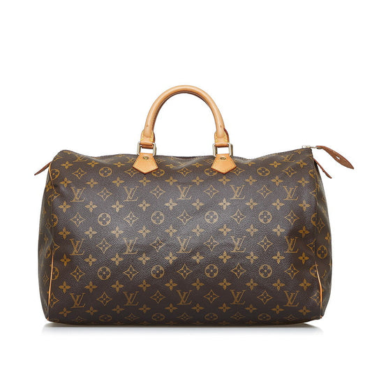 Louis Vuitton Monogram Speedy 40 Shoulder Bag Brown