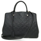 Louis Vuitton Montaigne GM 2 Way Shoulder Handbag Monogram Empreinte Leather Noir Black