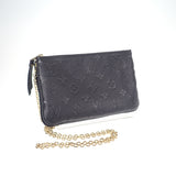 Louis Vuitton Pochette Double Zip Shoulder Bag Emplant Black Gold Hardware