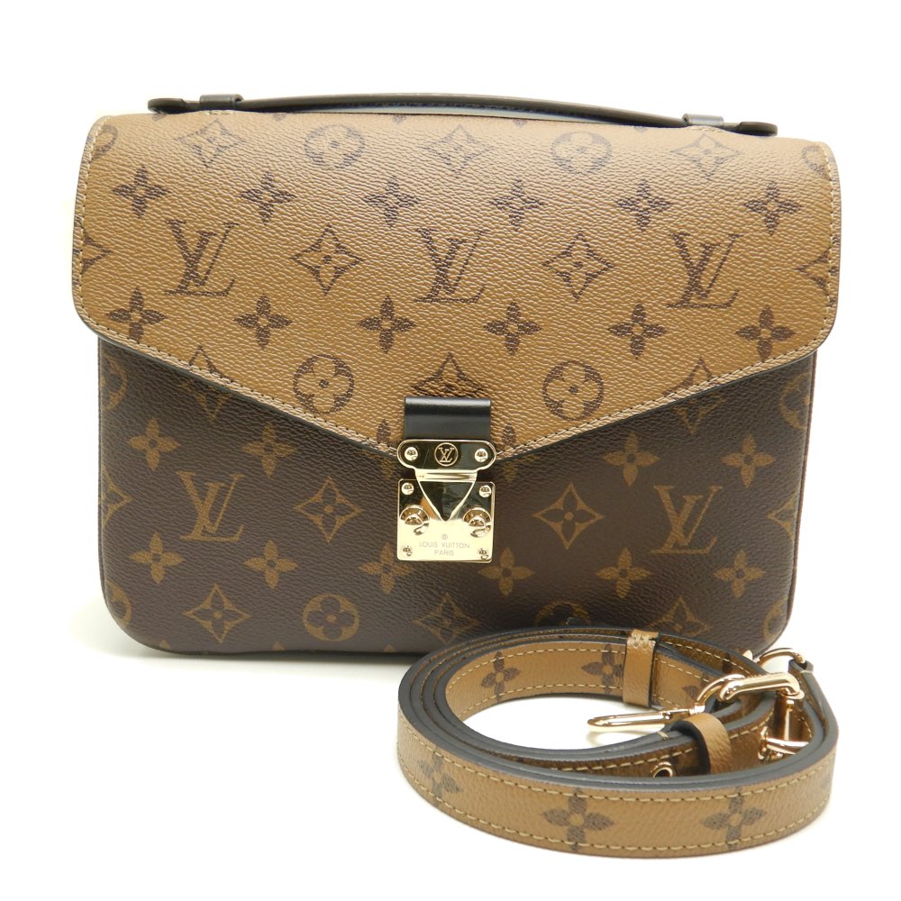 Louis Vuitton Monogram Reverse Pochette Metis MM 2WAY Bag Brown