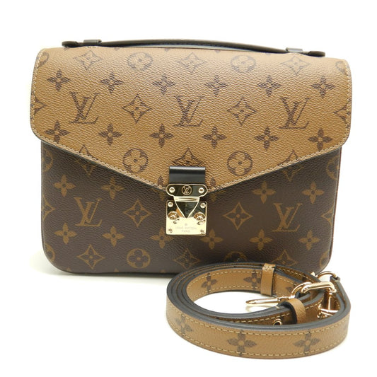 Louis Vuitton Monogram Reverse Pochette Metis MM 2WAY Bag Brown