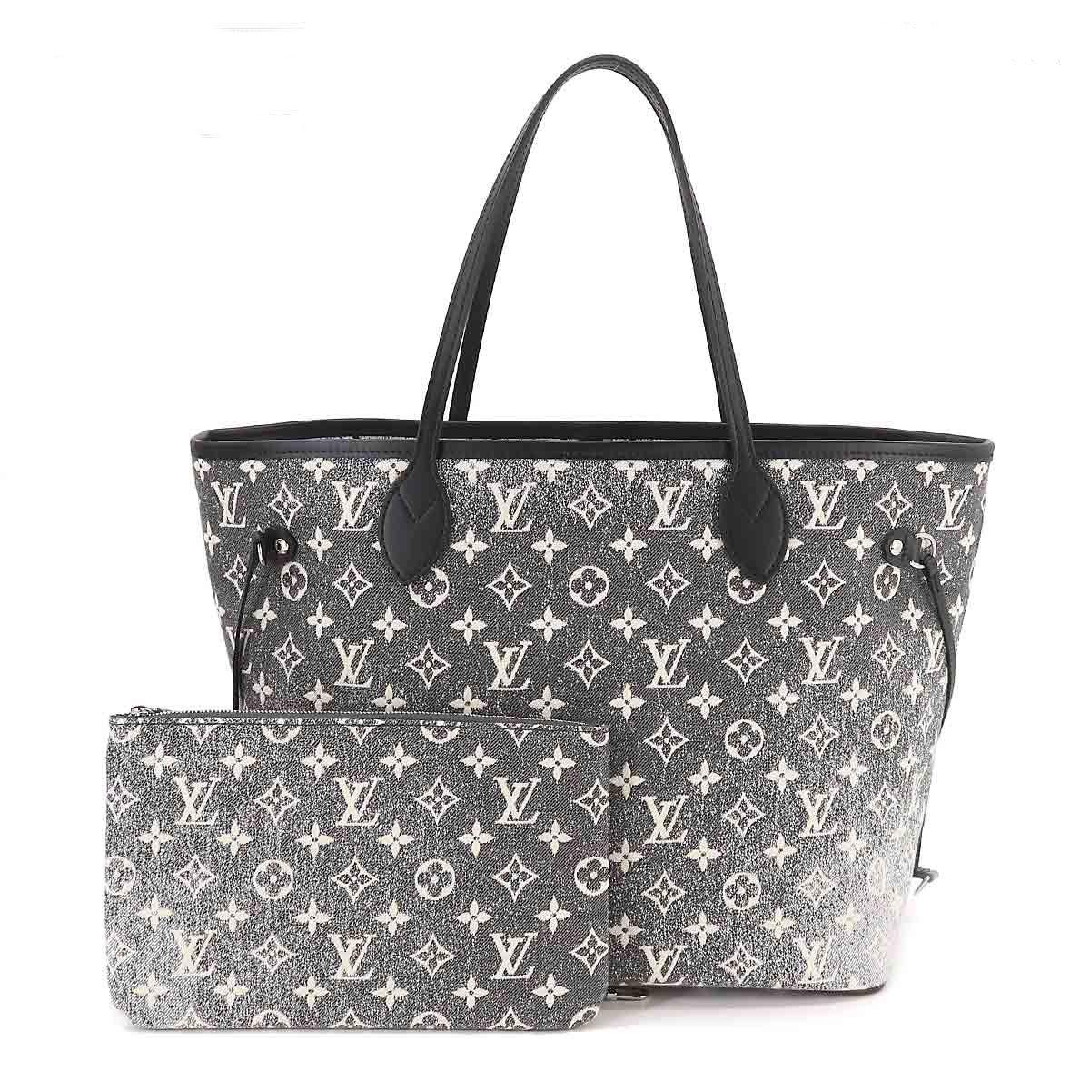 Louis Vuitton Monogram Jacquard Denim Neverfull MM Tote Bag Gray White
