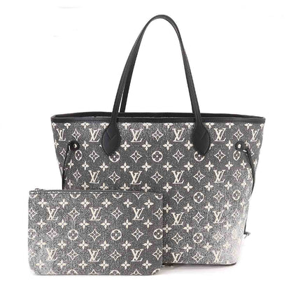 Louis Vuitton Monogram Jacquard Denim Neverfull MM Tote Bag Gray White
