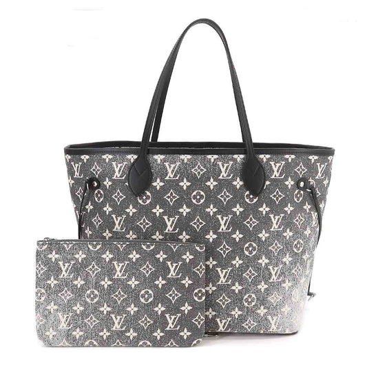 Louis Vuitton Monogram Jacquard Denim Neverfull MM Tote Bag Gray White