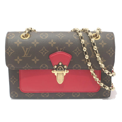 Louis Vuitton Vavin Chain Shoulder Bag Monogram Canvas Leather Red