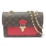 Louis Vuitton Vavin Chain Shoulder Bag Monogram Canvas Leather Red
