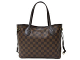 Louis Vuitton Neverfull PM Tote Bag Pouch Damier Ebene Brown