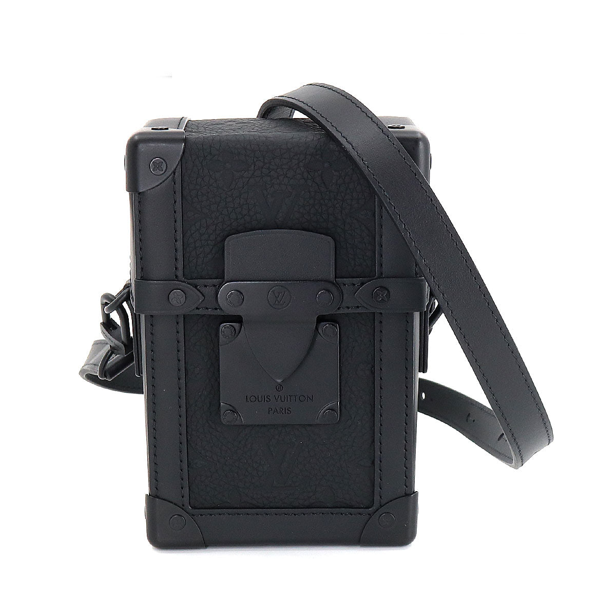 Louis Vuitton Vertical Trunk Wearable Wallet Shoulder Bag Taurillon Leather Black
