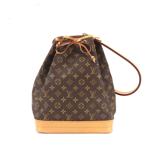 Louis Vuitton Monogram Noe Shoulder Bag Brown Gold Hardware