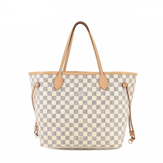 Louis Vuitton Damier Azur Neverfull MM Tote Bag White