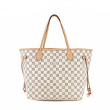 Louis Vuitton Damier Azur Neverfull MM Tote Bag White