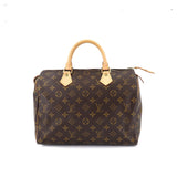 Louis Vuitton Monogram Speedy 30 HandBag Brown Gold Hardware