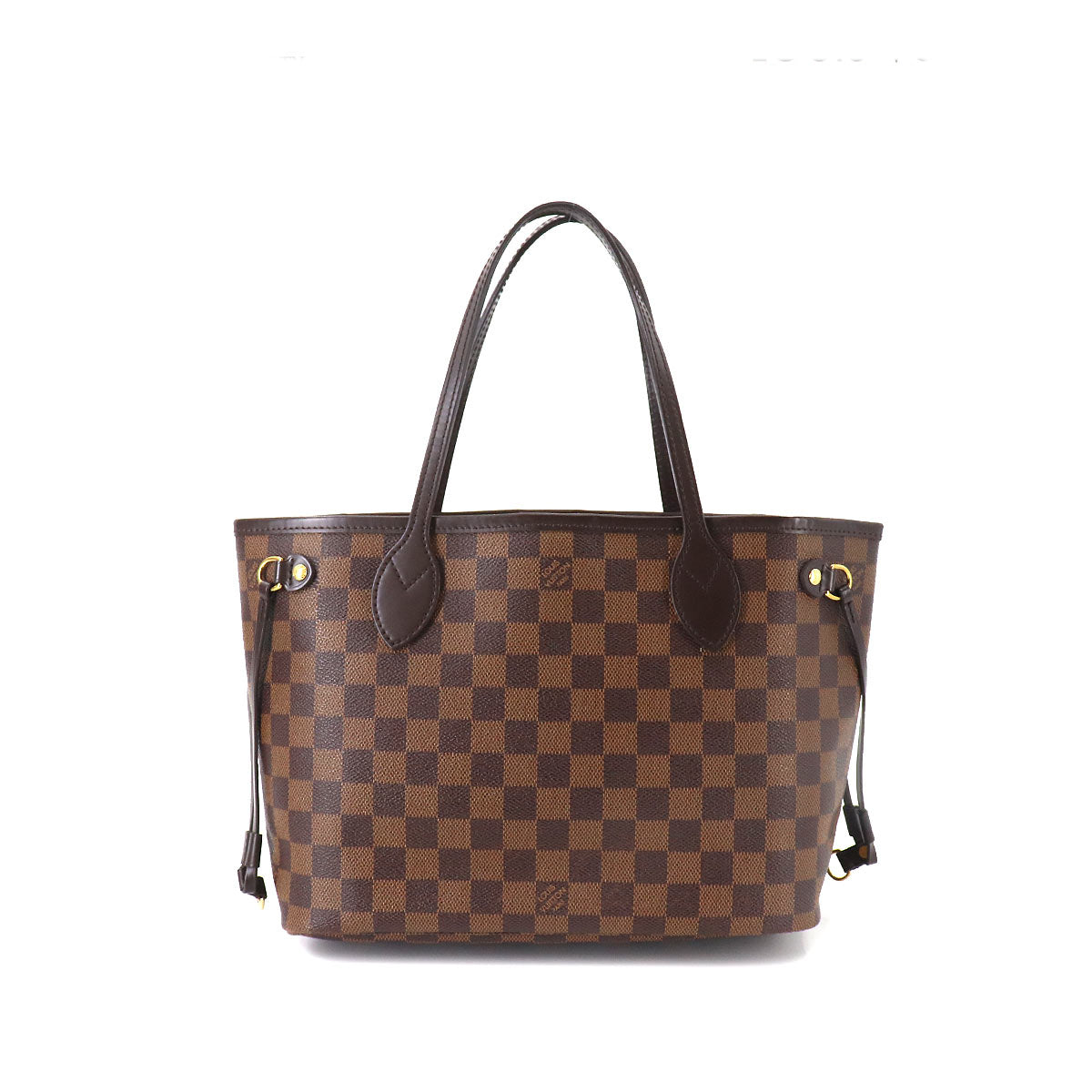 Louis Vuitton Damier Neverfull PM Tote Bag Brown Gold Hardware