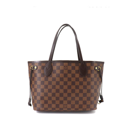 Louis Vuitton Damier Neverfull PM Tote Bag Brown Gold Hardware