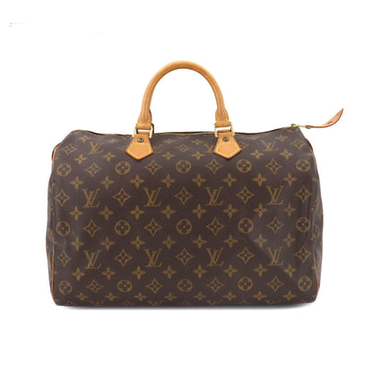 Louis Vuitton Monogram Speedy 35 Hand Bag Brown Gold Hardware