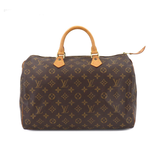 Louis Vuitton Monogram Speedy 35 Hand Bag Brown Gold Hardware
