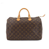 Louis Vuitton Monogram Speedy 35 Hand Bag Brown Gold Hardware