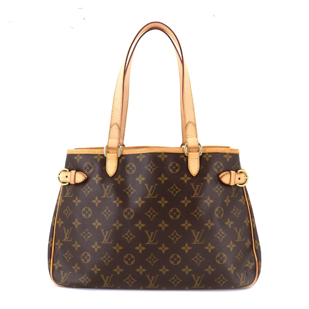 Louis Vuitton Monogram Batignolles Horizontal Tote Brown Gold Metal Fittings