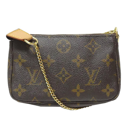 Louis Vuitton Mini Pochette Accessoire Monogram Chain Hand Bag Brown