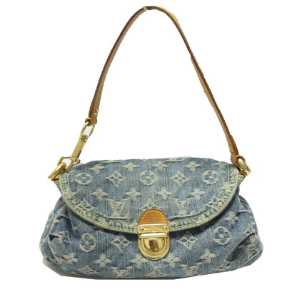 Louis Vuitton Mini Pleaty Monogram Denim Shoulder Bag Blue