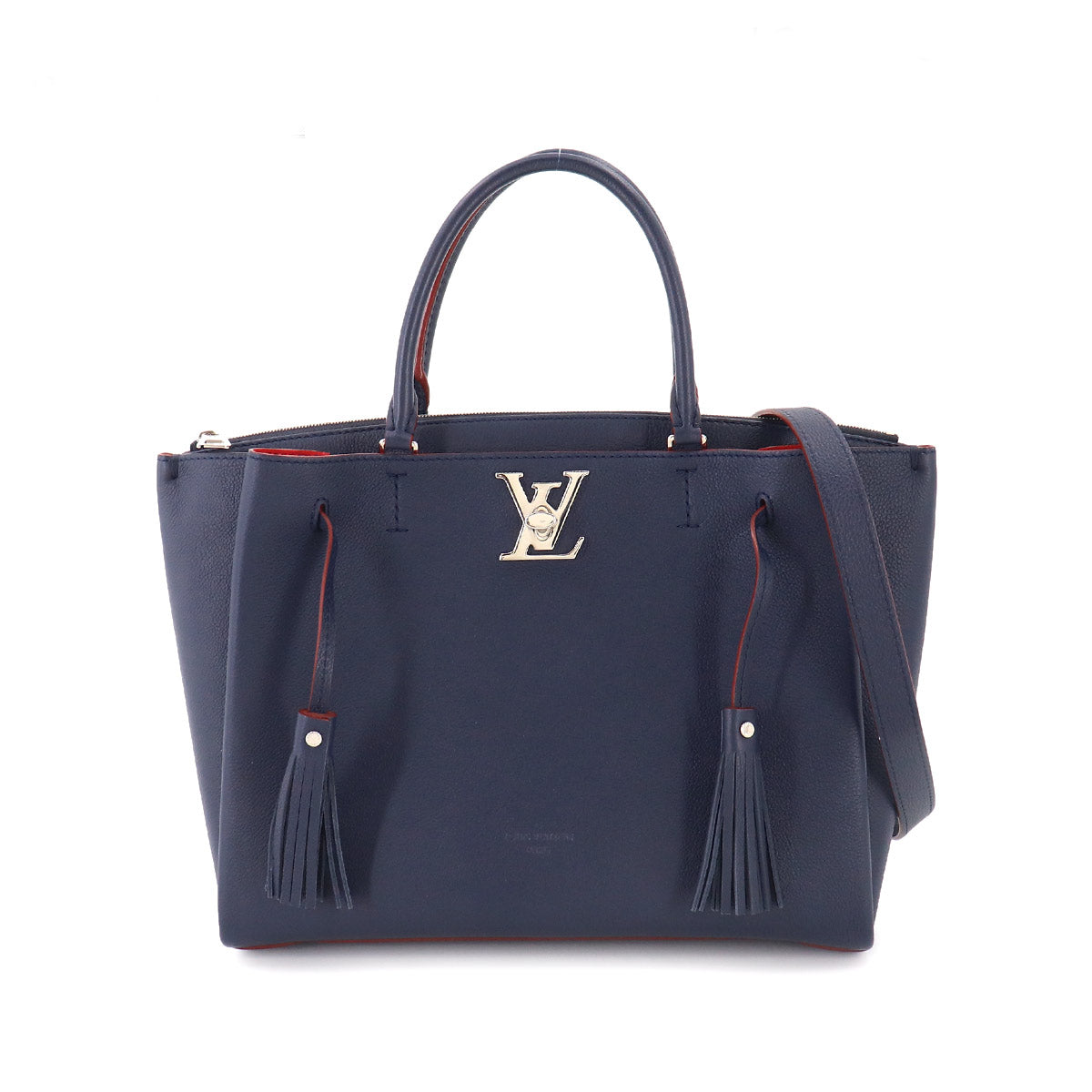 Louis Vuitton LockMe Shoulder Bag Leather Marine Rouge