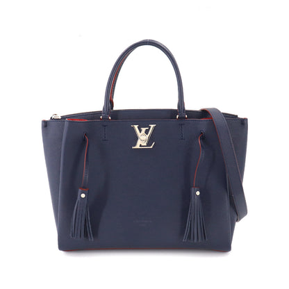 Louis Vuitton LockMe Shoulder Bag Leather Marine Rouge