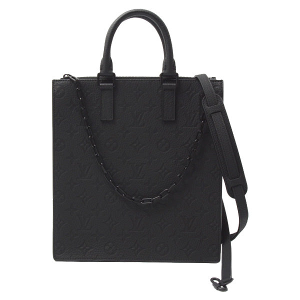 Louis Vuitton Monogram Taurillon Sac Plat Shoulder Bag Noir Black