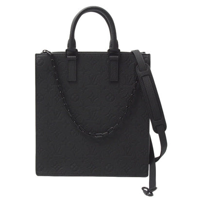 Louis Vuitton Monogram Taurillon Sac Plat Shoulder Bag Noir Black
