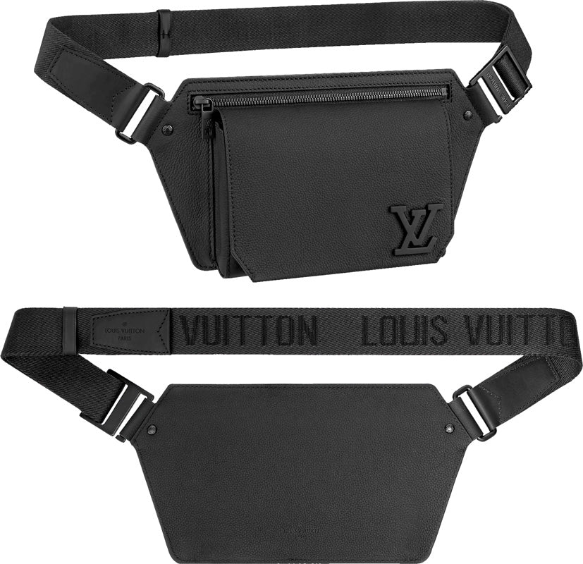 Louis Vuitton Black Metal Body Bag Waist Bag Bum Bag