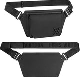 Louis Vuitton Black Metal Body Bag Waist Bag Bum Bag
