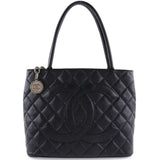 Chanel Reprint Tote Cocomark Matte Caviar Skin Black Handbag
