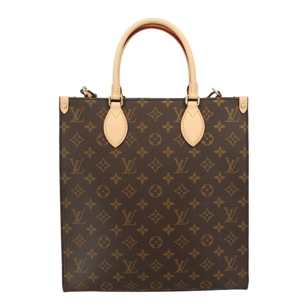 Louis Vuitton Monogram Sac Plat PM Tote Bag Brown