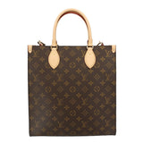 Louis Vuitton Monogram Sac Plat PM Tote Bag Brown