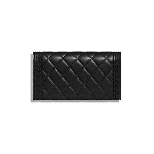 Chanel Quilted Lambskin Boy Long Flap Wallet