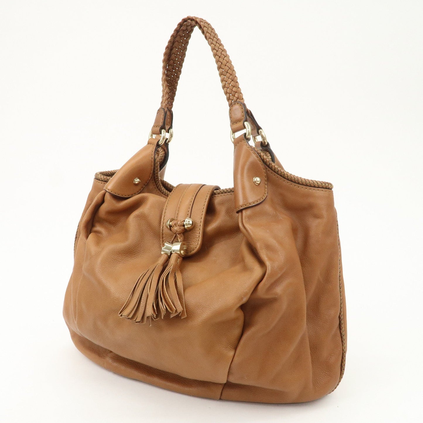 GUCCI Marrakech Leather Shoulder Bag Hand Bag Brown 257029  d
