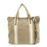PRADA Nylon Jacquard 2Way Tote Shoulder Bag Beige BN1452  d