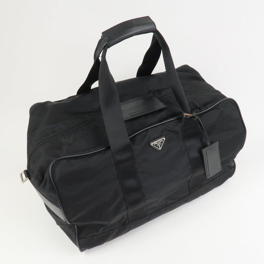 PRADA Nylon Saffiano Leather 2WAY Bag Boston Bag Black VS001S