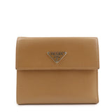 PRADA Triangle Logo Saffiano Leather Trifold Wallet Brown  d