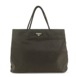 PRADA Triangle Logo Nylon Tote Bag Hand Bag Brown