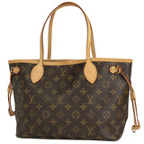 Louis Vuitton Neverfull PM Shopping Tote Bag Monogram Brown