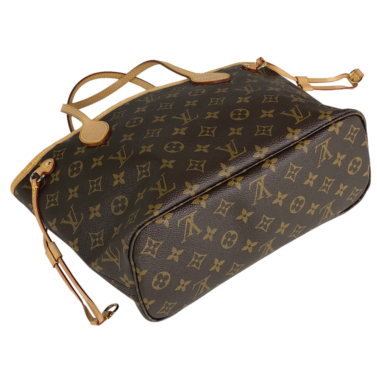 Louis Vuitton Neverfull PM Shopping Tote Bag Monogram Brown